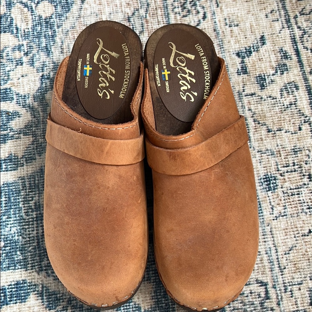 Lotta's Brown Leather Clogs